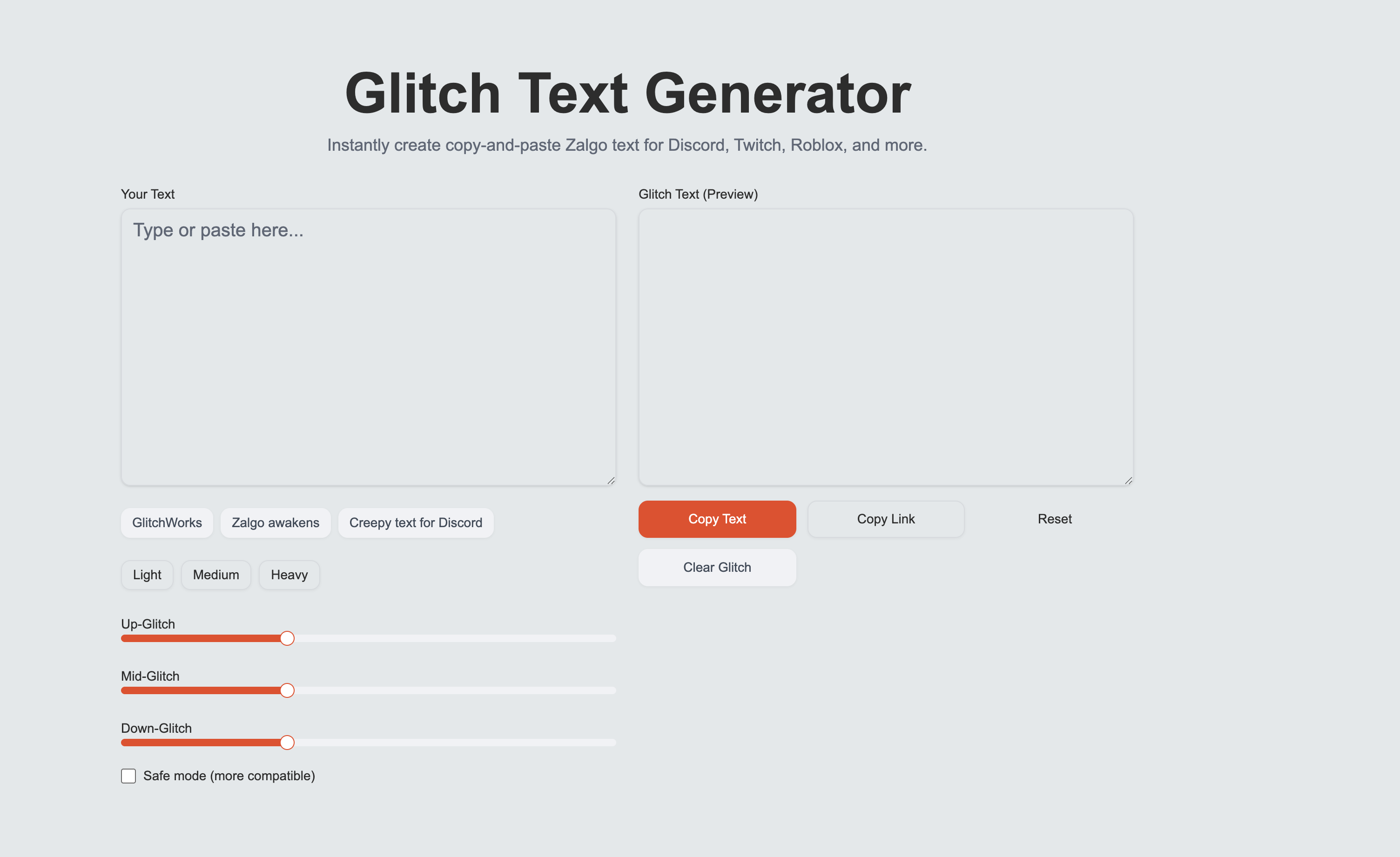 Glitch Text Generator