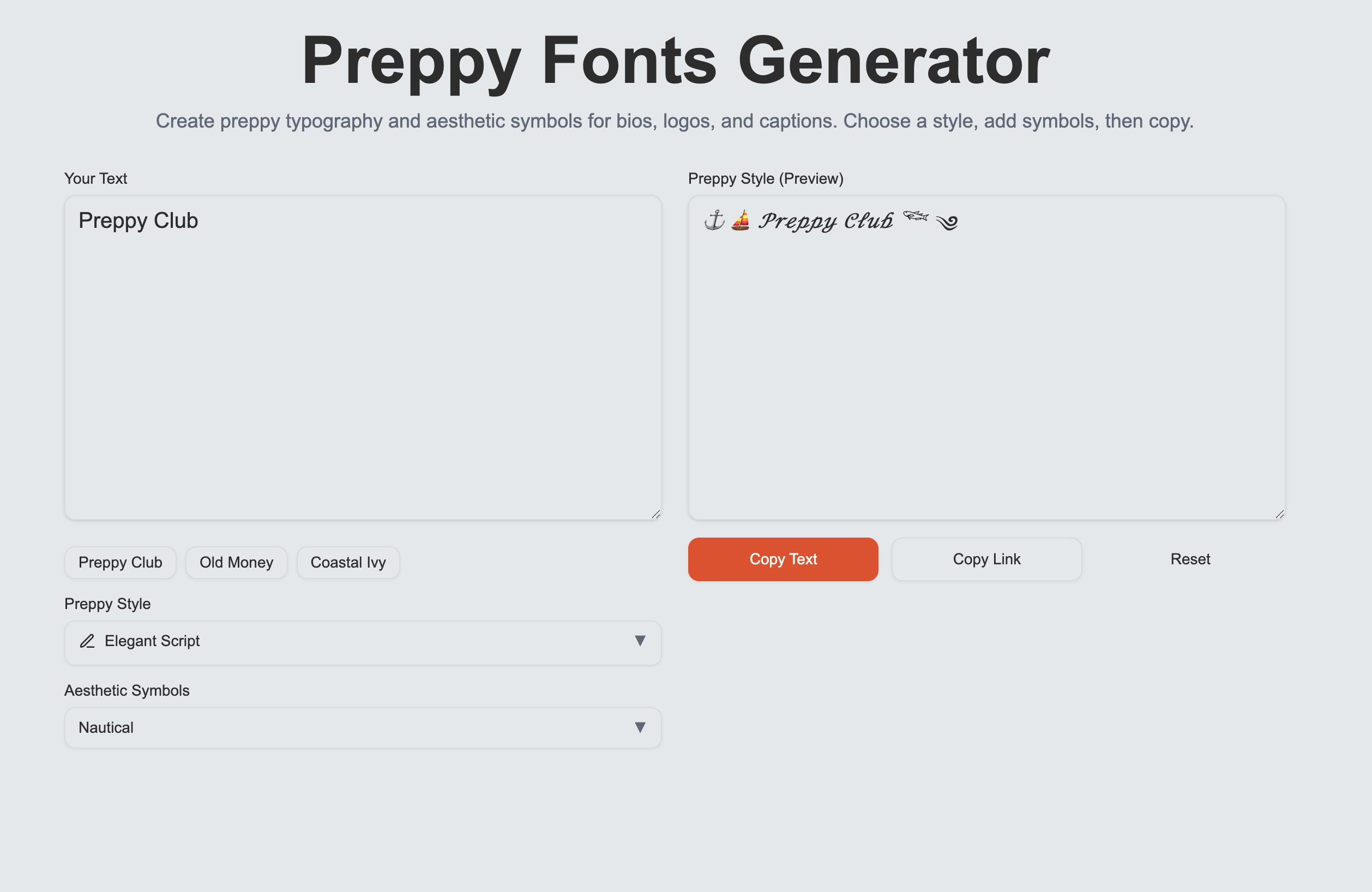 Preppy Font Generator